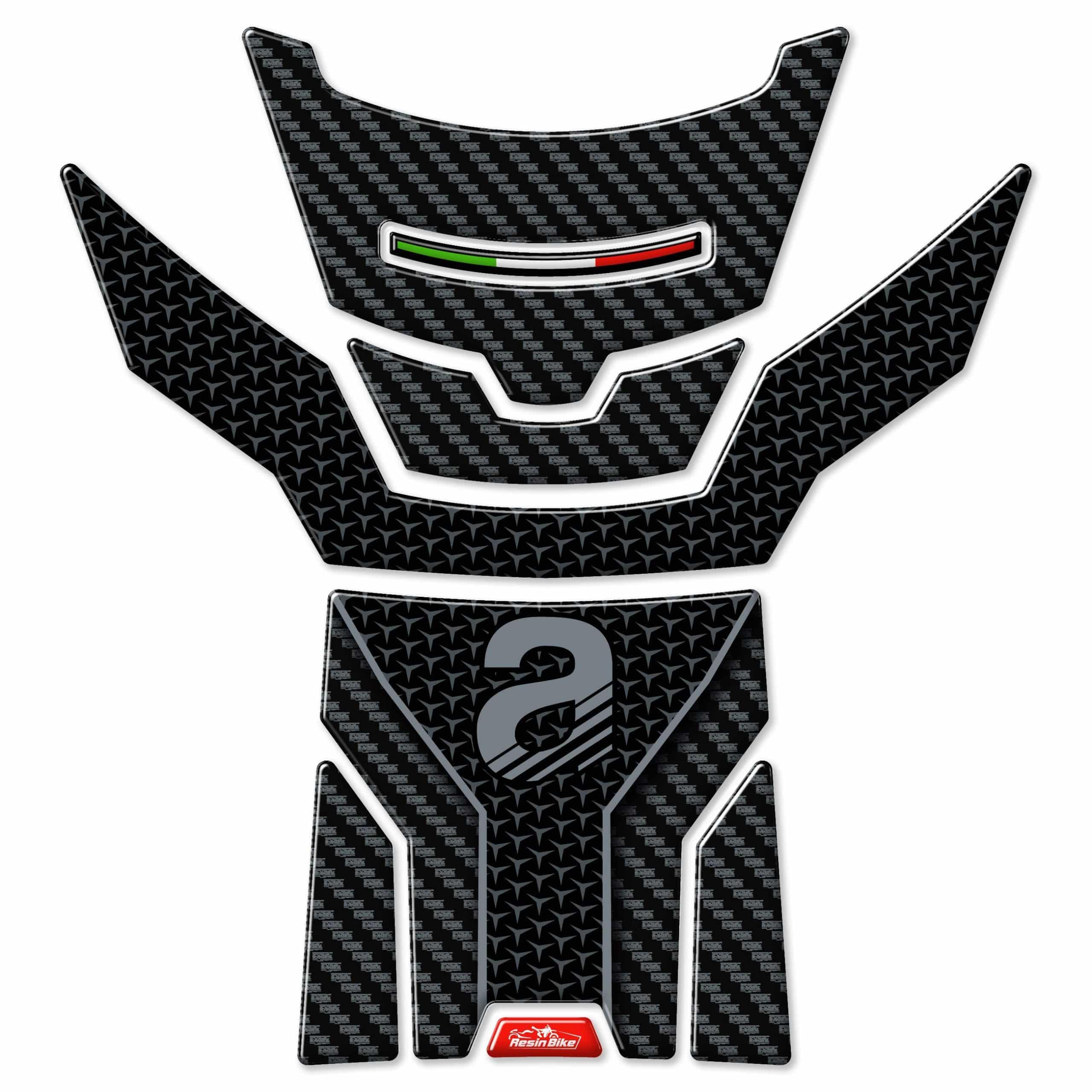 Resin Bike Autocollant Moto Compatibles avec Aprilia Tuono-RS 660 2020-2026. Protection Grip de Réservoir Moto Contre Les Chocs et Les Éraflures. Autocollant 3D Résinés Made in Italy