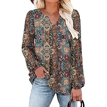 onlypuff Womens Tops Fall Tunic Tops for Women V Neck Long Sleeve Cute Ladies Fashion Tops