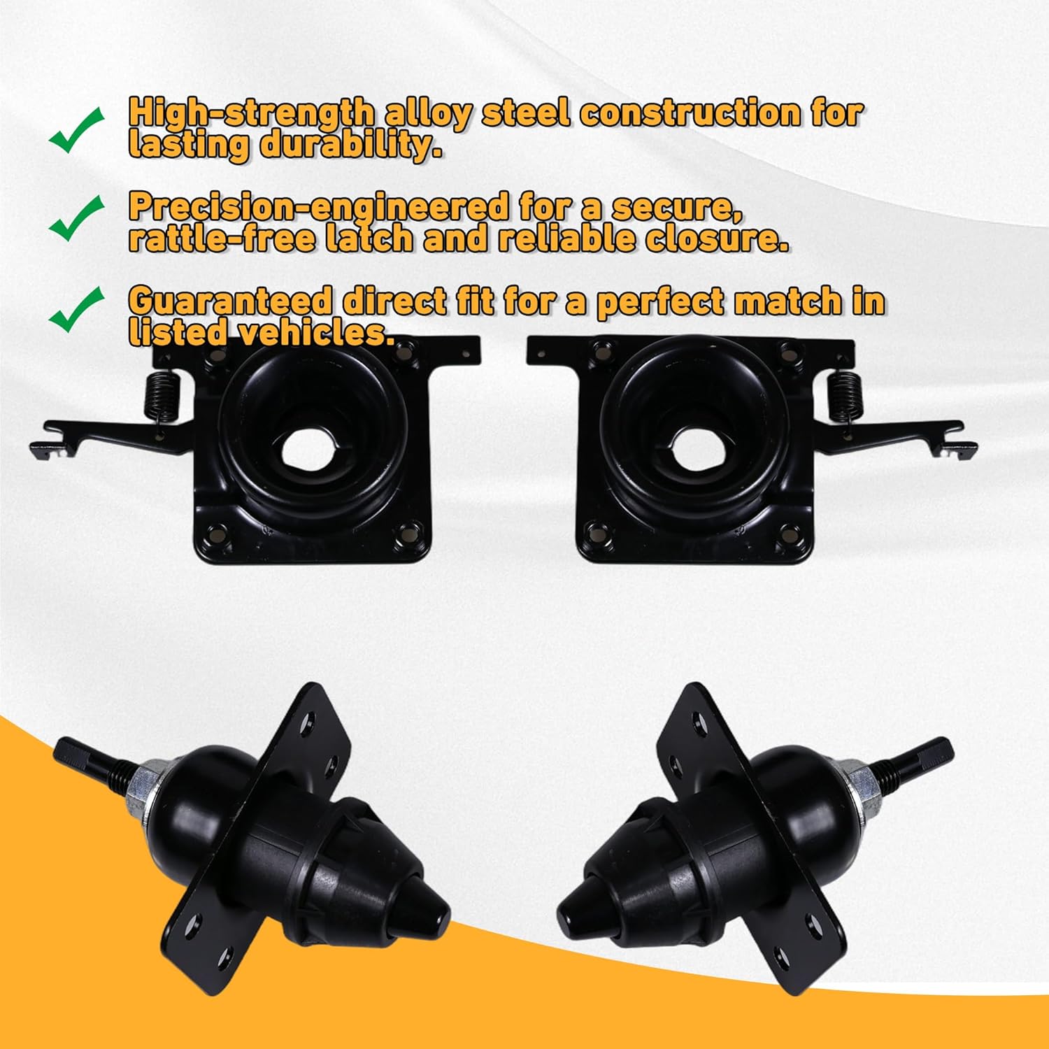 4 Pcs Hood Latch Upper Lower Bonnet Lock Hood Release Replacement For Volvo Truck VN VNL 2004-2017 Replace# 20498998 20565619 8074938