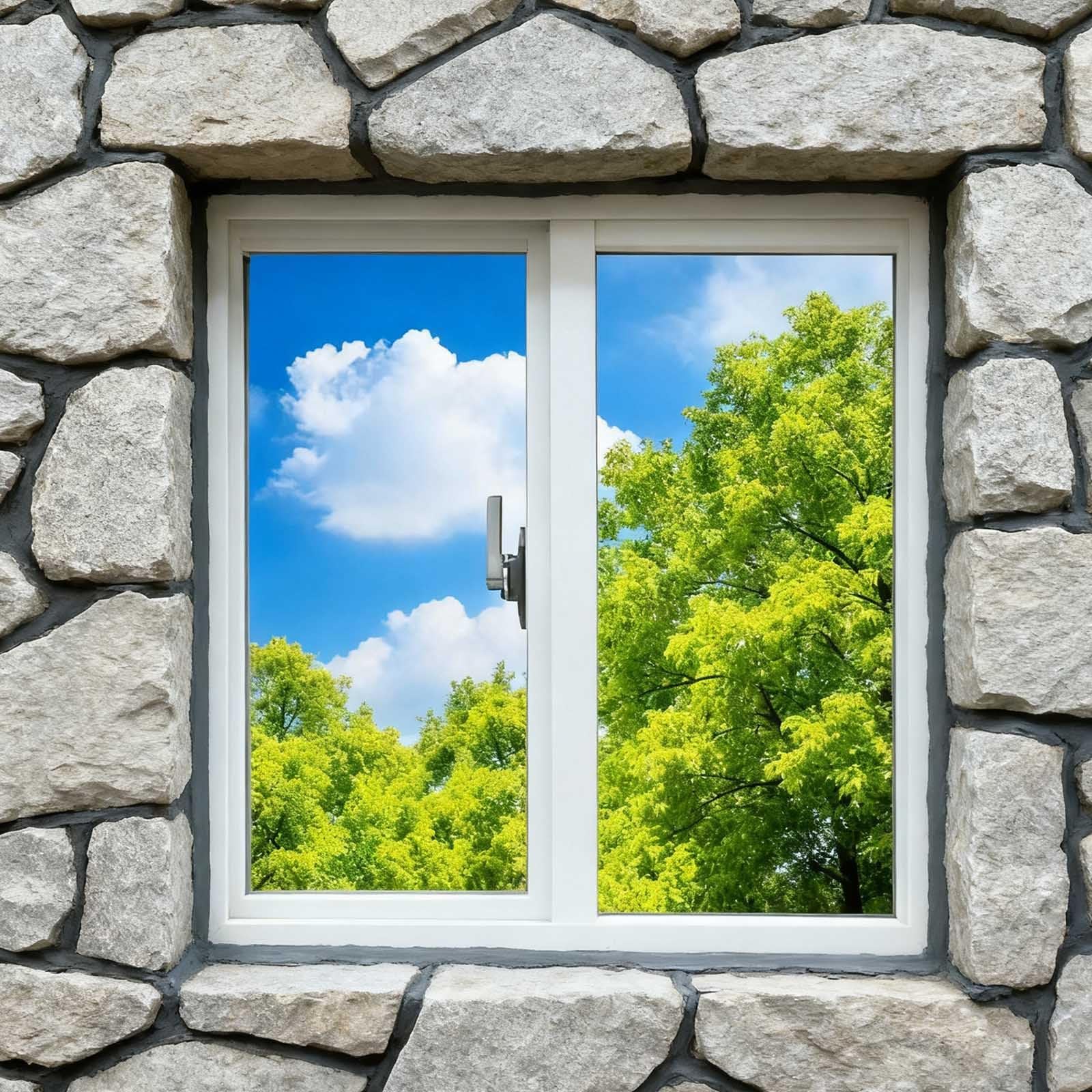 Ventana corredera de aluminio blanco 40x21, cristal templado aislante para sustitución de hogar