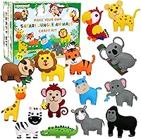Vista 1 de CiyvoLyeen Kit de Costura para Niños – Juego de Costura DIY de Animales de Felpa de la Selva del Safari para Niñas y Niños de 7 a 12 años, Juego