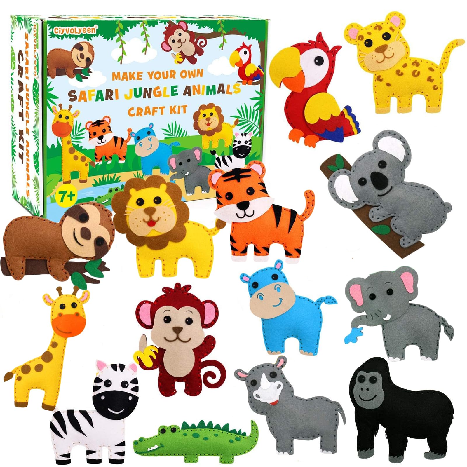 Amazon.com: CiyvoLyeen Kids Sewing Kit Crafts – DIY Safari Jungle