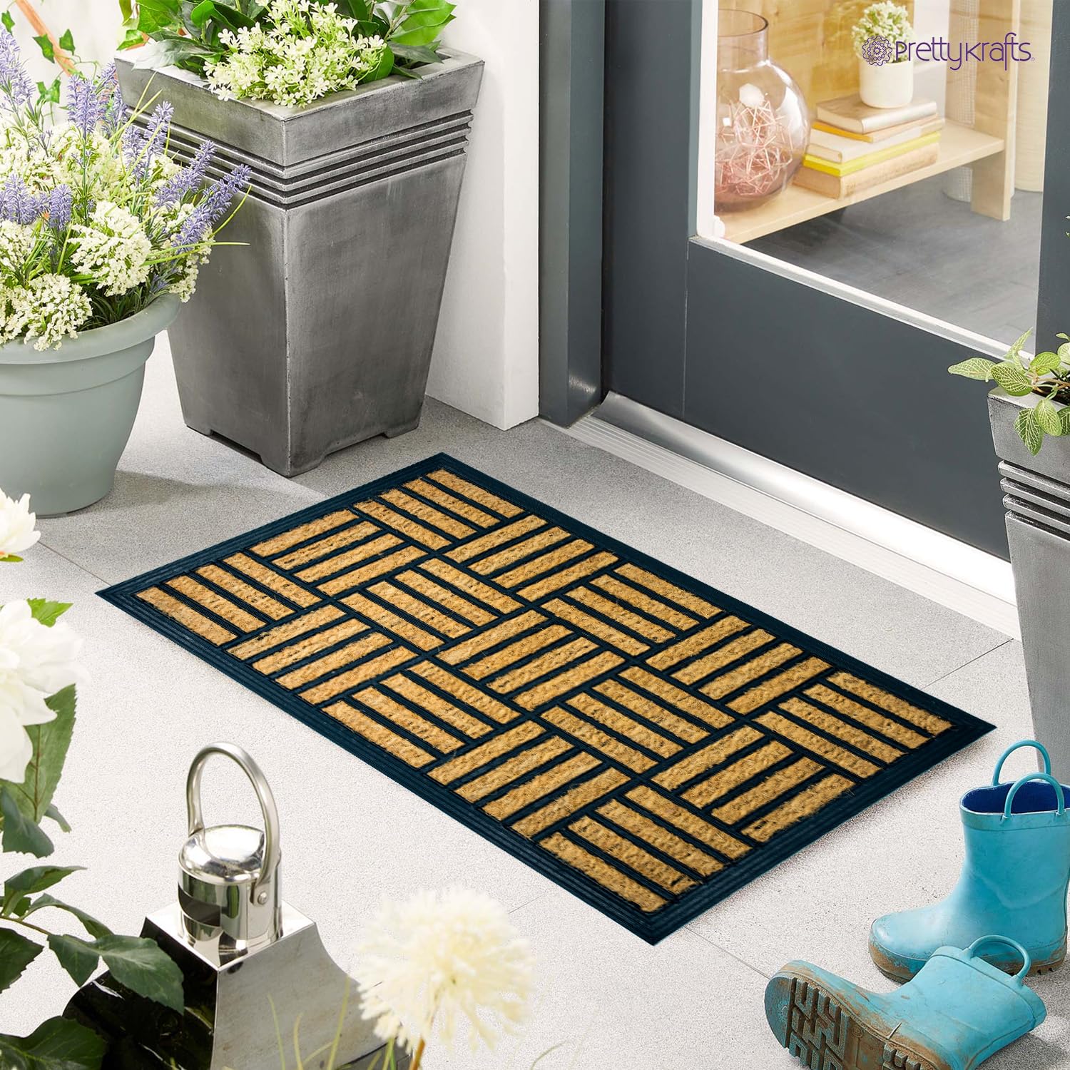PrettyKrafts Coir Door Mats for Home, Anti-Slip Door Mat, Anti-Skid Shoe Design floormat, Door Mat for Home Entrance Large, Entry Floor Mat for Indoor or Outdoor Use (60x40 cm)-image-35