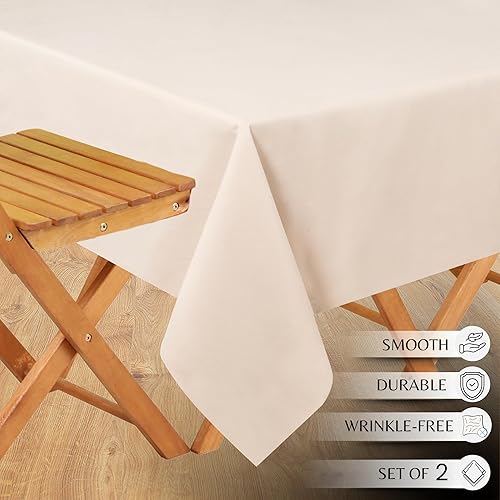 Miniatura 3 de Juego de 2 manteles rectangulares de 60 x 84 pulgadas lavables de tela de poliéster para uso diario decoración de bodas fiestas comedores y