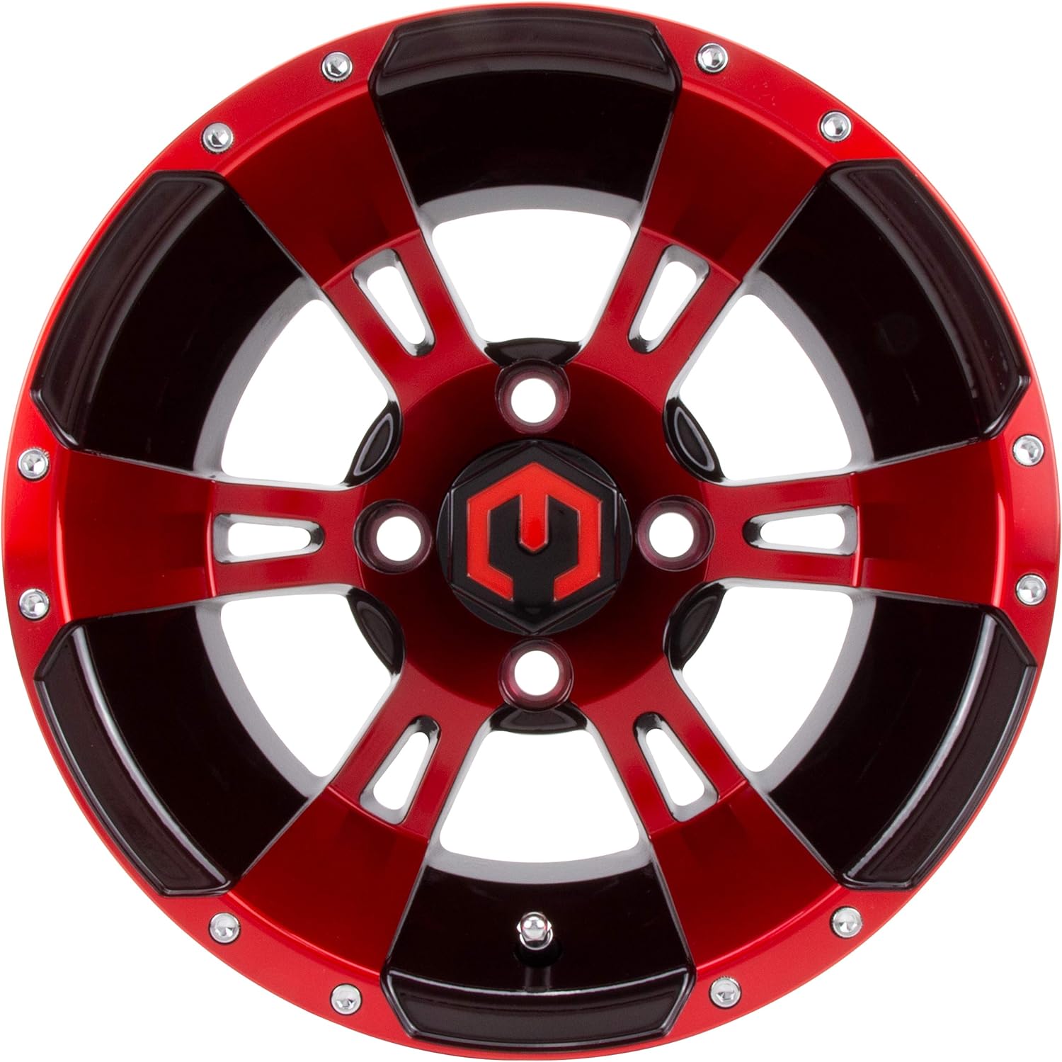 MODZ® 12" Ambush Red and Black Golf Cart Wheels Automotive