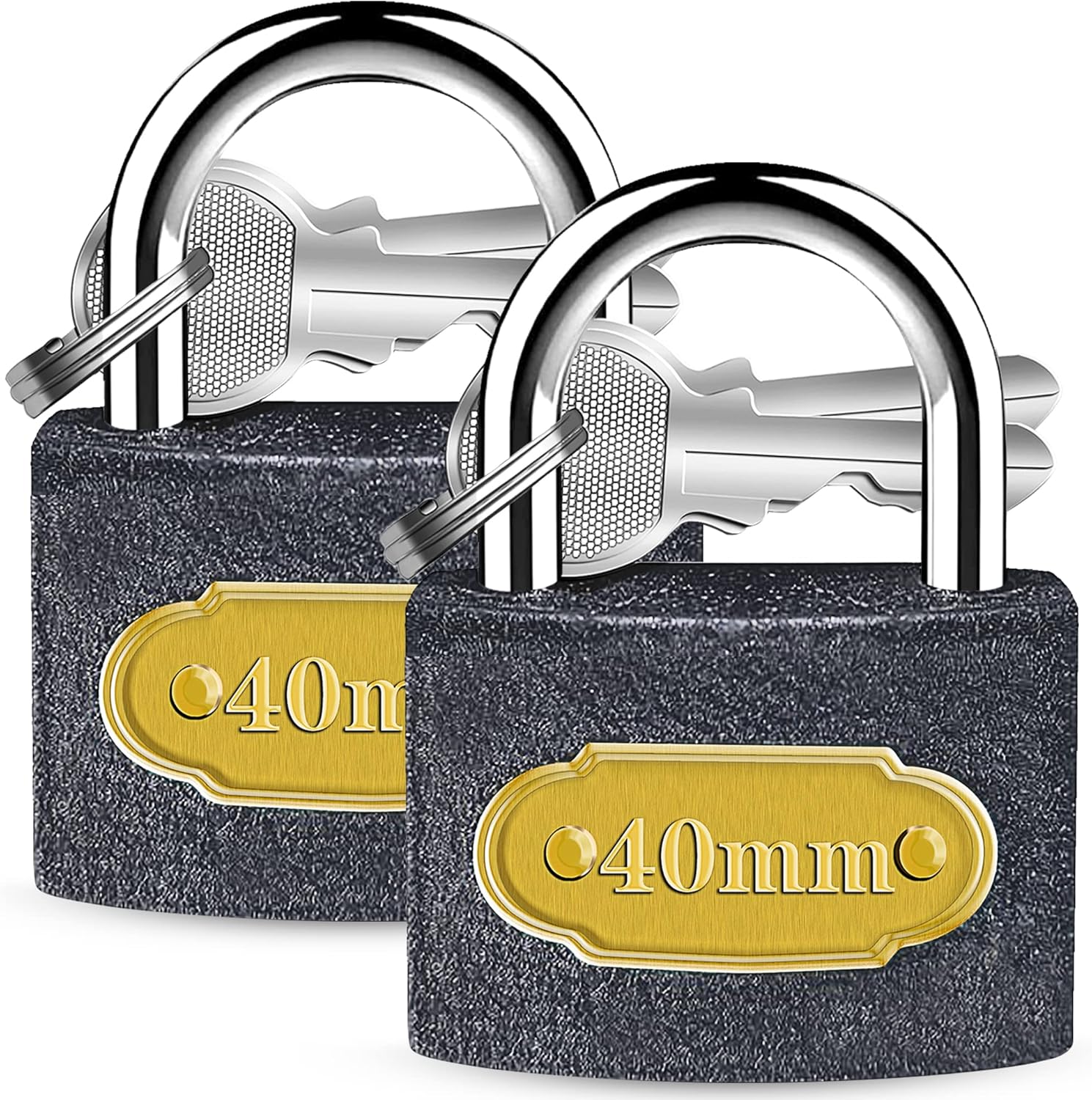 2 Heavy Duty Padlock 40mm Padlocks with Keys Padlocks Outdoor Heavy