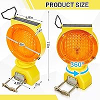 Vista 2 de 4 luces solares intermitentes de tráfico, luces solares de advertencia industrial, advertencia de tráfico, barricada, señal, intermitente, 2 caras