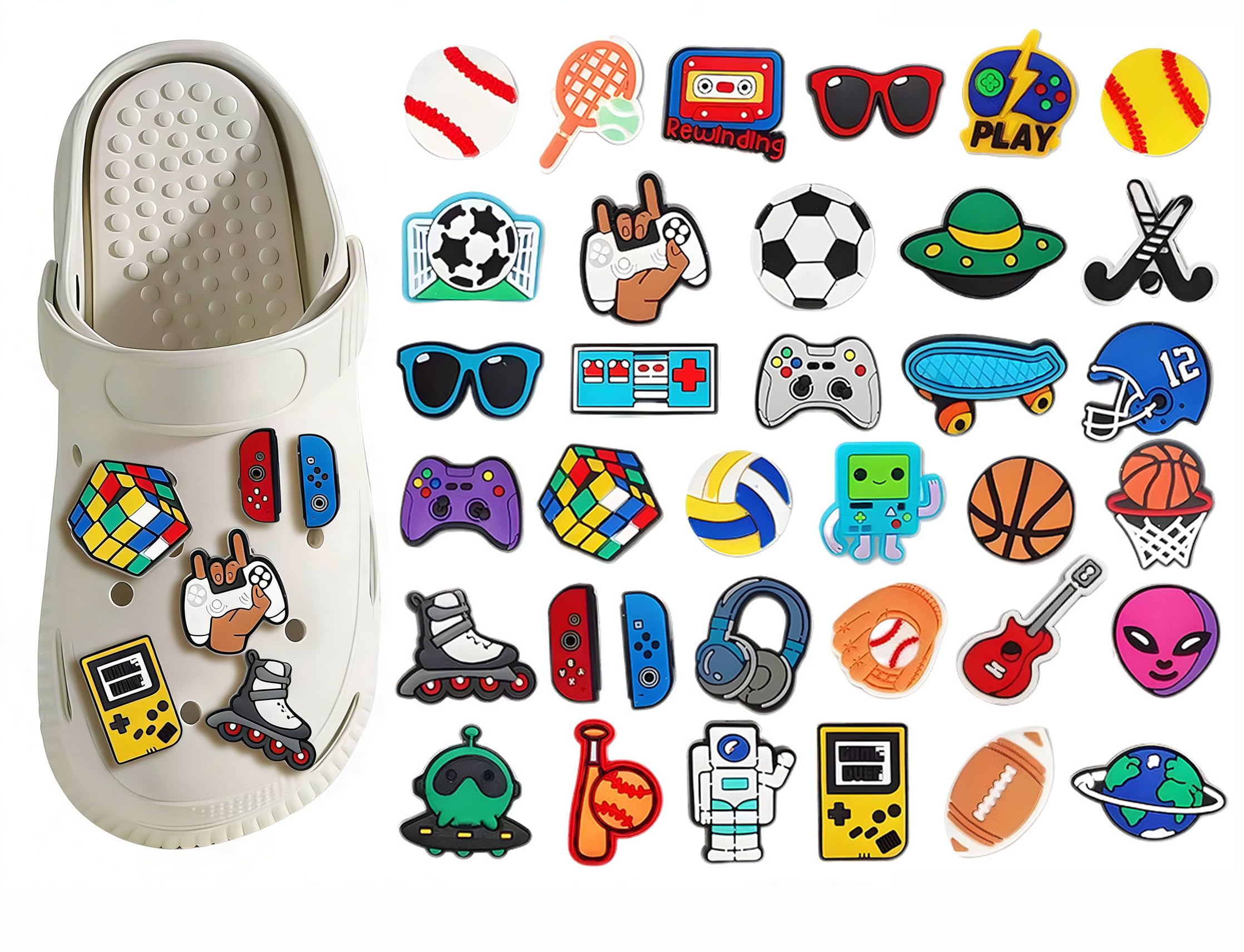 Crocs Uniseks Super Mario schoendecoratie bedels, meerkleurig (veelkleurig), eenheidsmaat, Veelkleurig, Eén maat