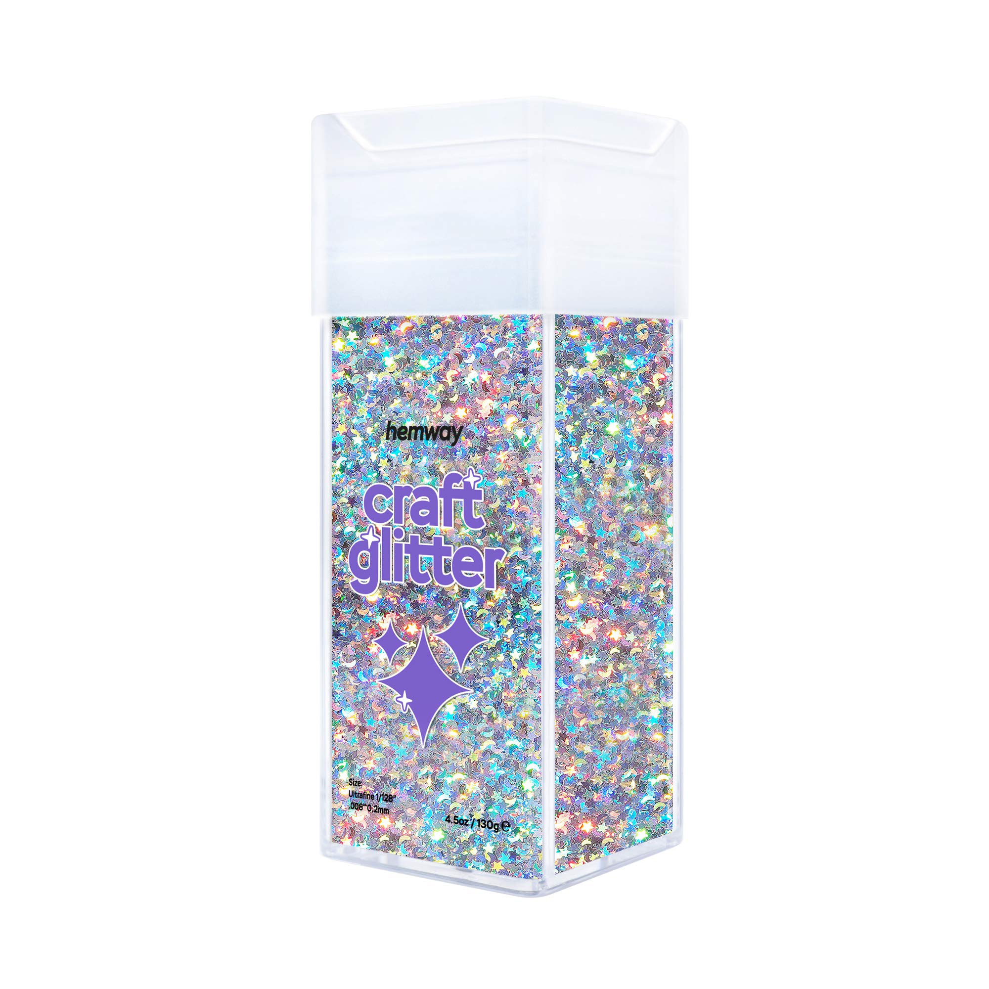 Paillettes Holographiques étoiles Et Lunes Hemway – Pot 80g Pour Bricolage, Déco Et Artisanat – Idéal Noël, Halloween, Pâques – Vegan Et Résistant à L’eau - 7