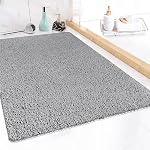 Loofah Shower Mat, Non Slip Soft Textured Bath Mat with Drain, Phthalate Free Quick Drying Tub Mat Loofah Massage Mat for Bathroom (White, 40x60 cm)