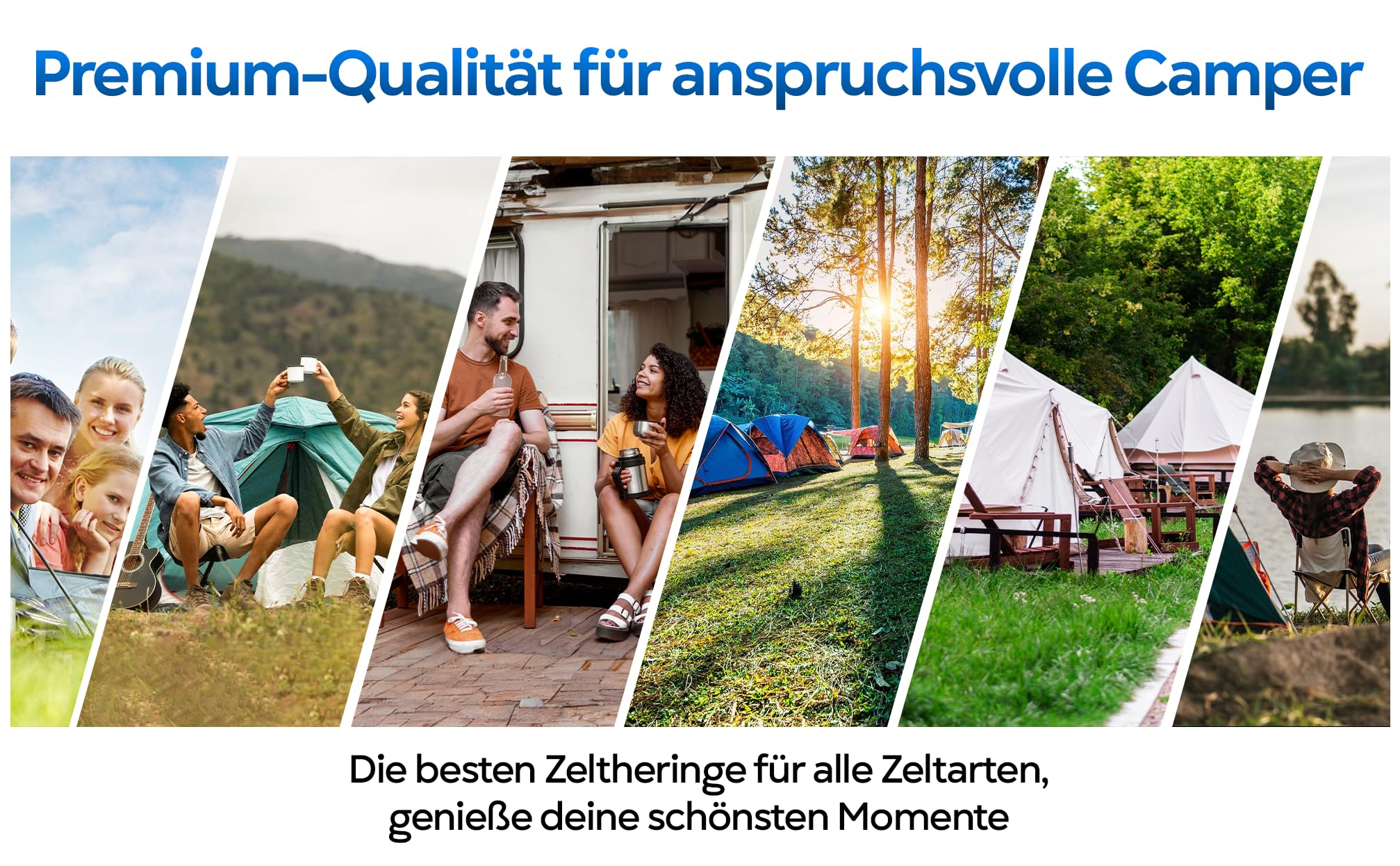 Test2023 Lot de 8 piquets de tente solides dorés pour le camping et les expériences de plein air en toute sécurité (X8 or fort)