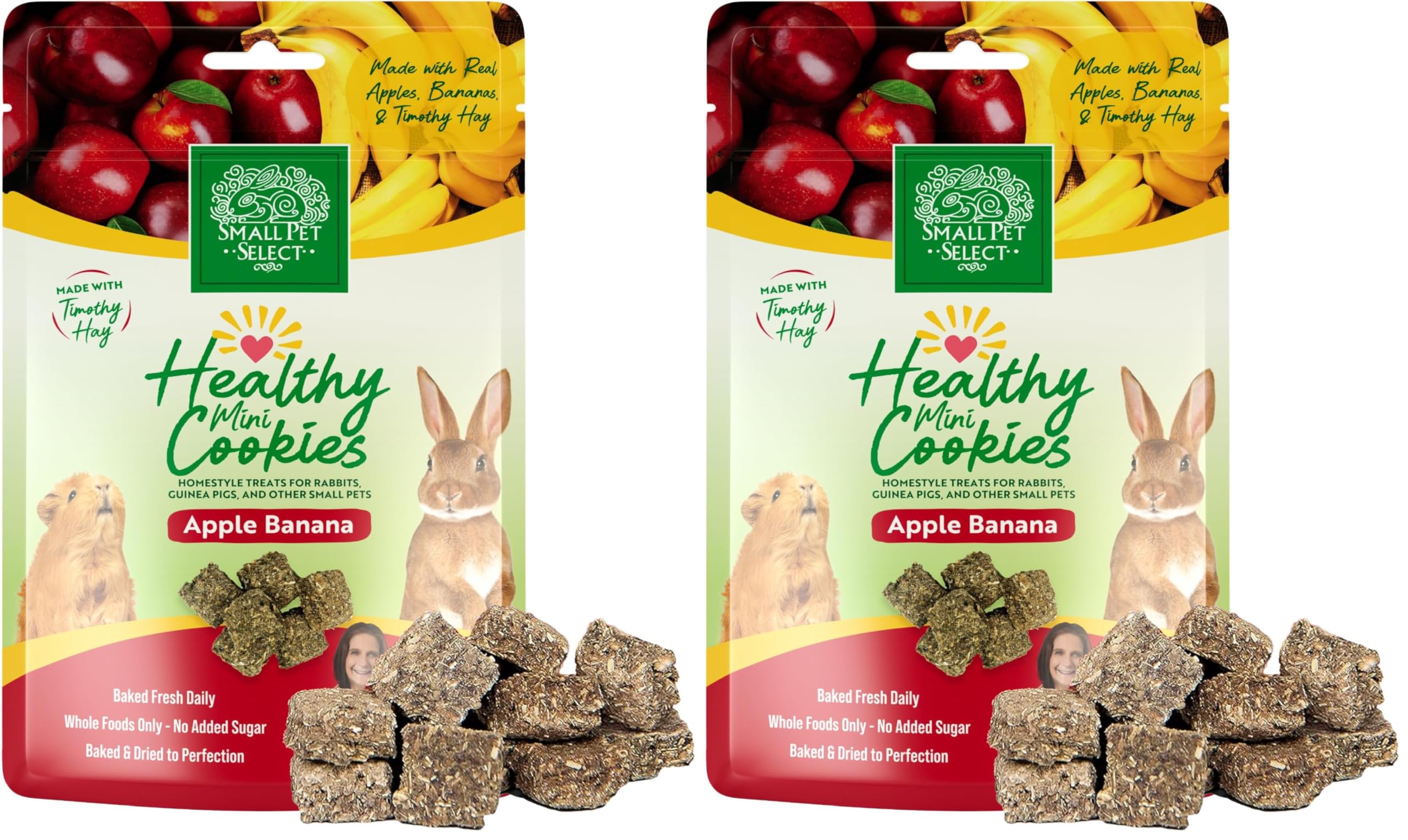 Small Pet Select Healthy Snackers Mini Cookies- Apple Banana, 2 oz (Pack of 2)