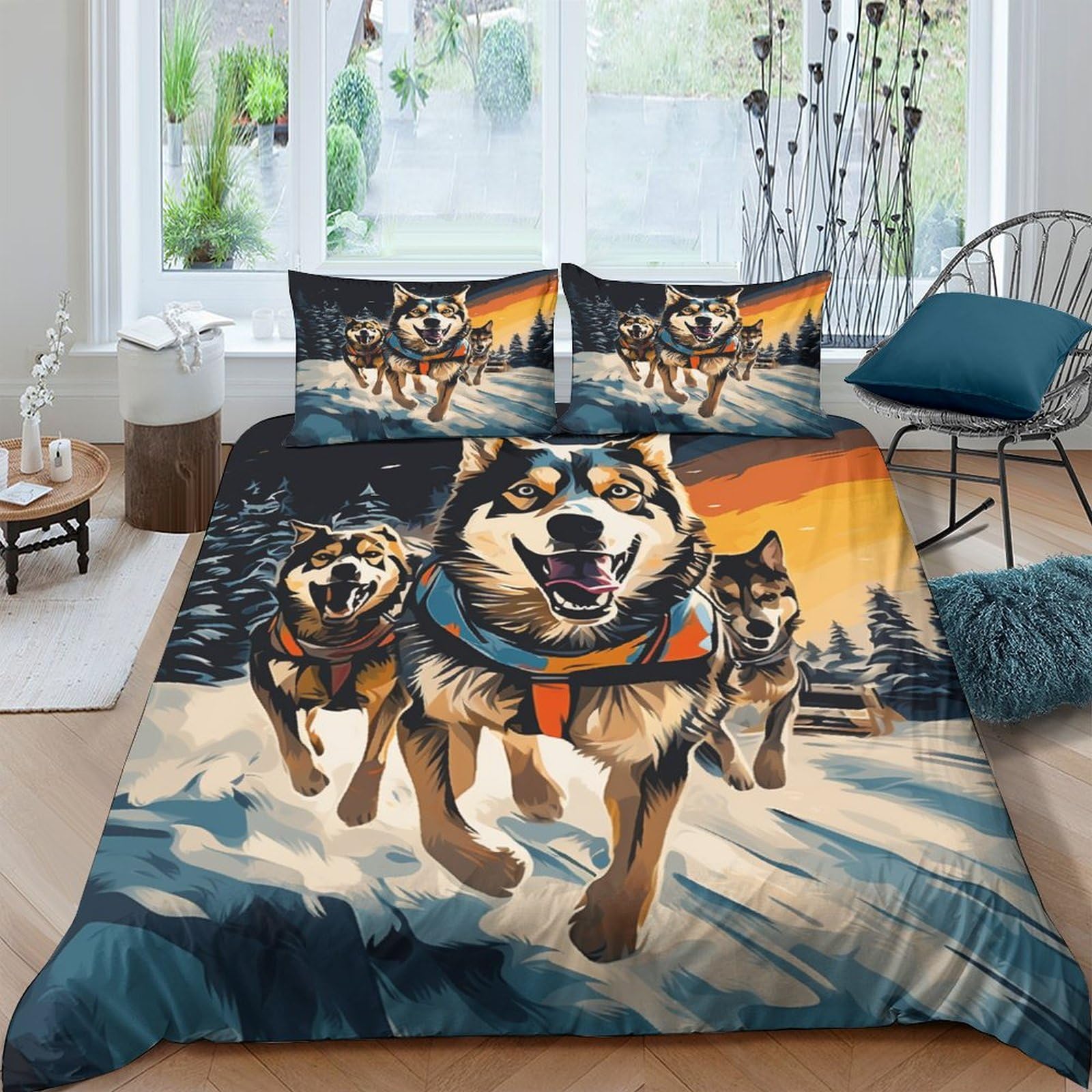 Parure de lit 3 pièces en textile respirant haut de gamme pour lit double