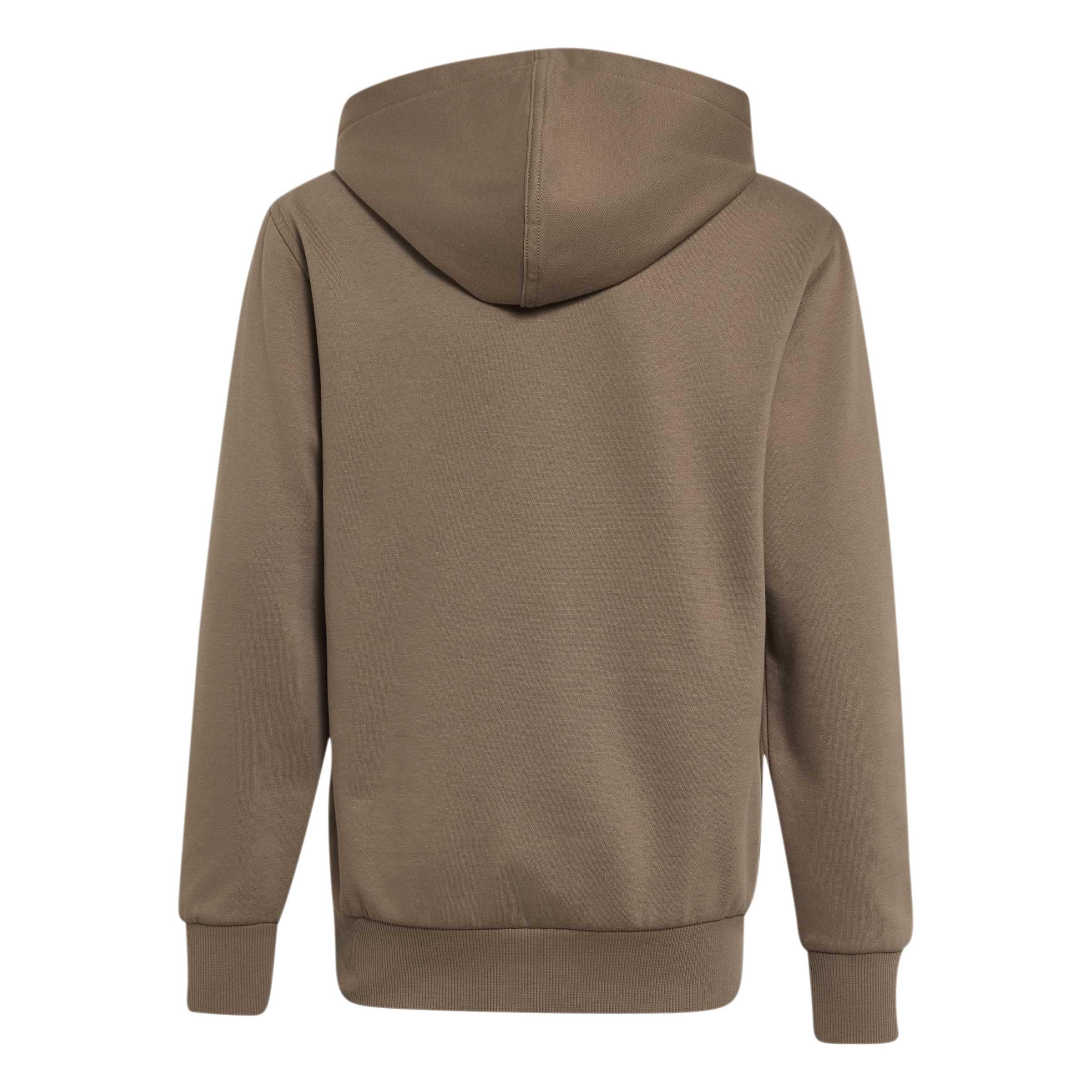 adidas Chlopcy Adidas Boys Slogan Fleece Hoodie Sweatshirt, Khaki Six, 13-14 Years