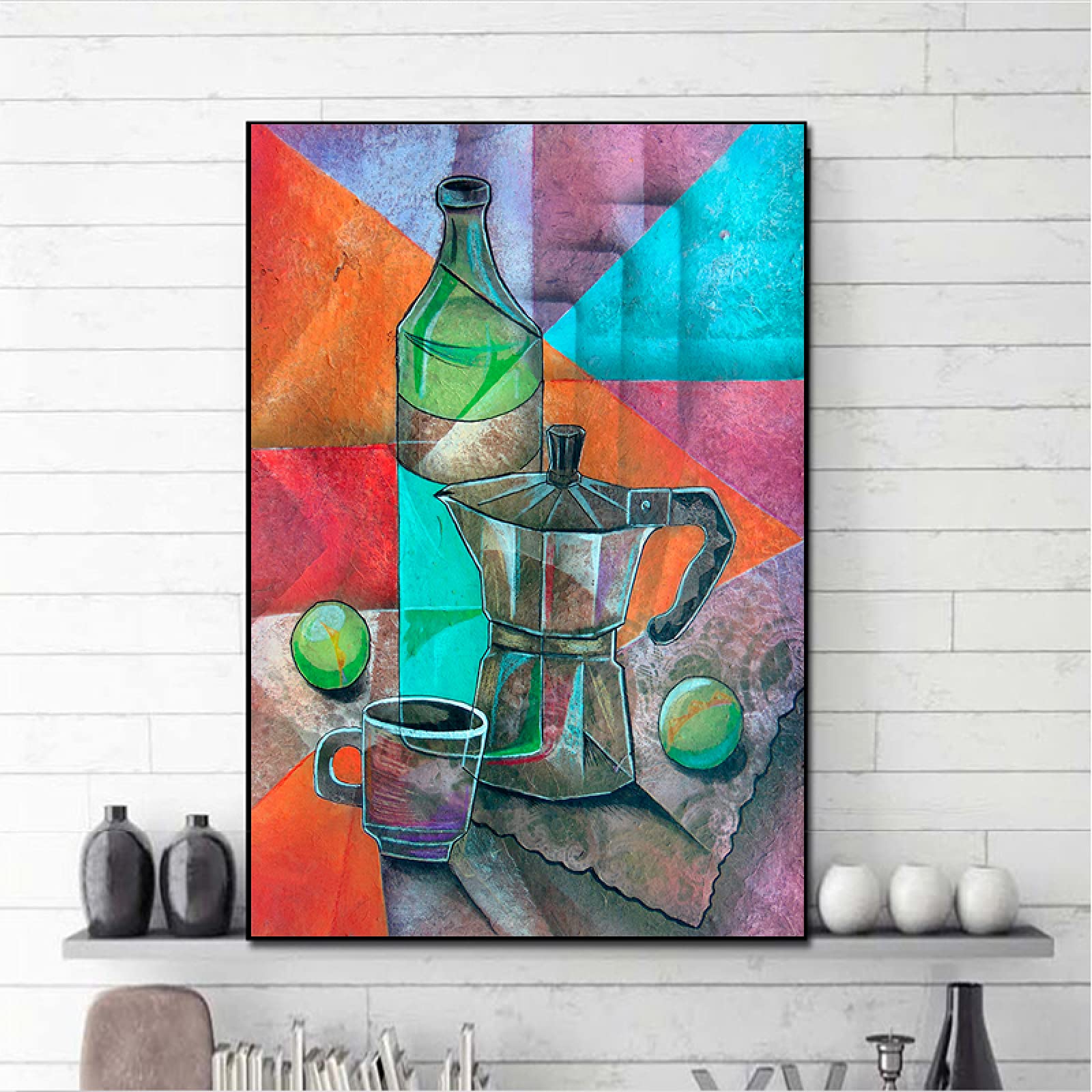 Abstrakcyjna geometria obrazy na płótnie sztuka ścienna wydruki kubek plakat salon dekoracyjne obrazy na ścianę dekoracja domu 60 x 90 cm bez ramy