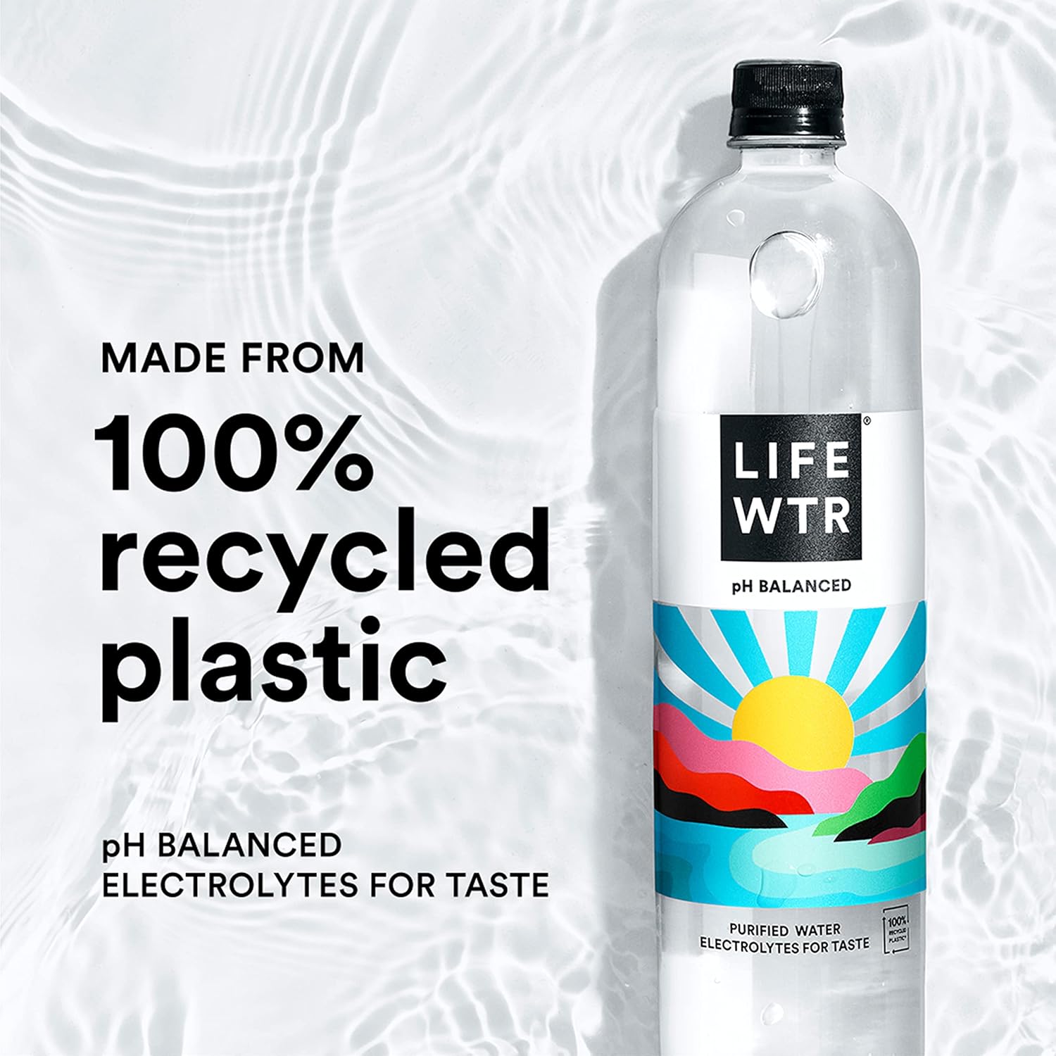 LIFEWTR Premium Purified Water pH Balanced with Electrolytes, 100% recycled plastic bottles, 16.9 Fl Oz Bottles, 500ml (Pack of 12) : Industrial & Scientific