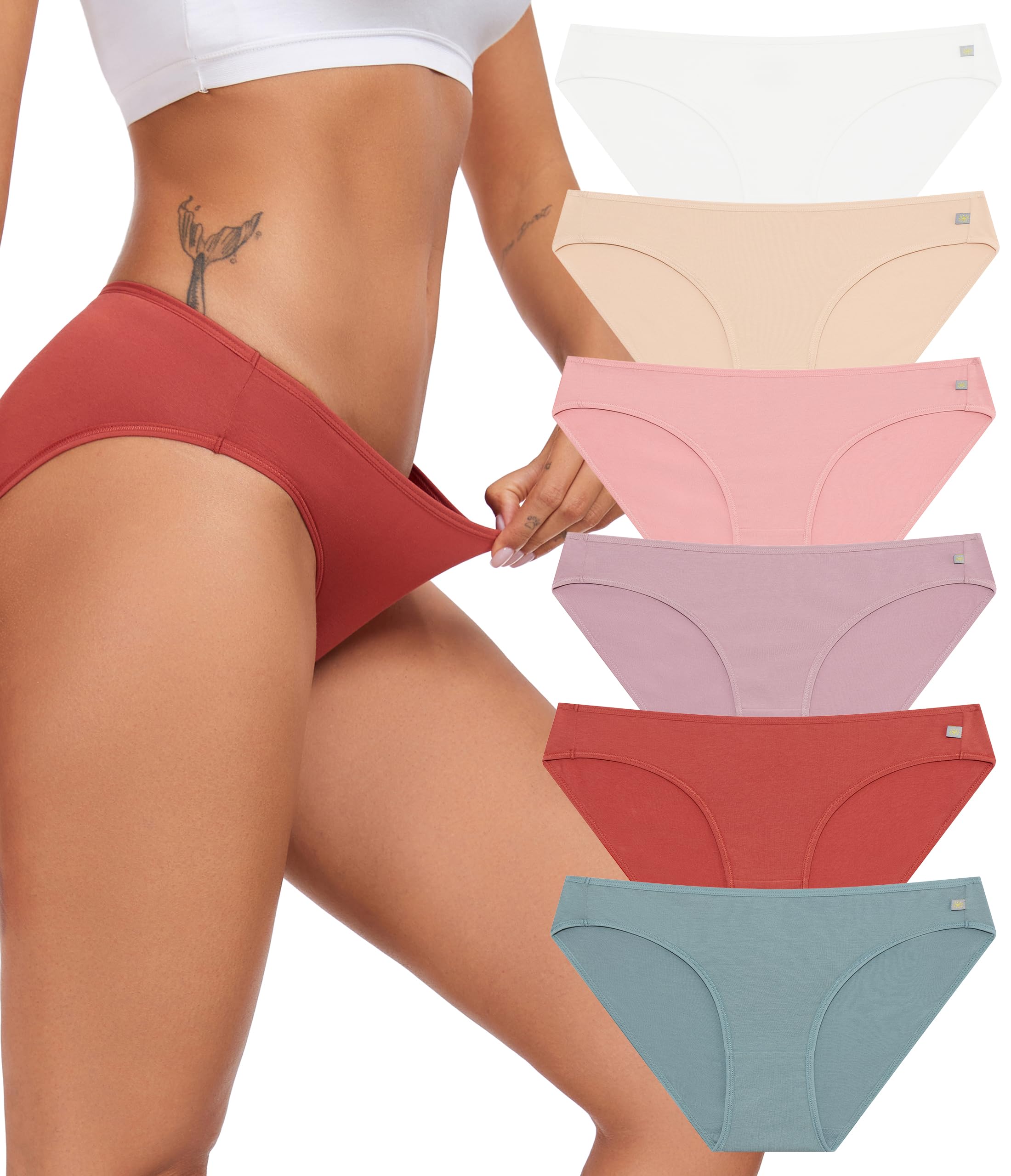 EA'S SECRET Unterhosen Damen Baumwolle Mehrpack Hipster Atmungsaktive unterwäsche Damen Basic Bequem Bikini Panties