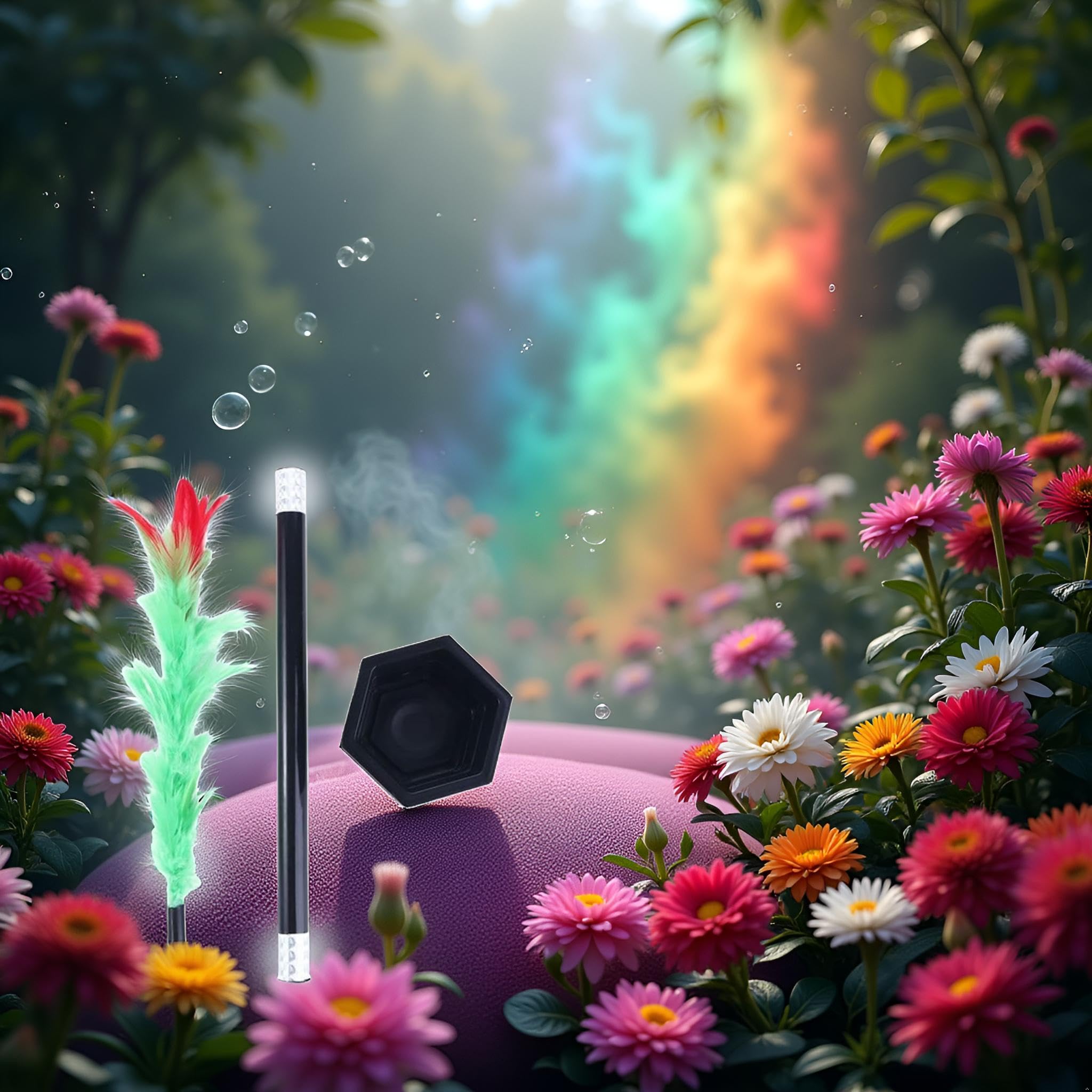 1set Black Magic Wand To Flower For Boys Playing Toys Magic