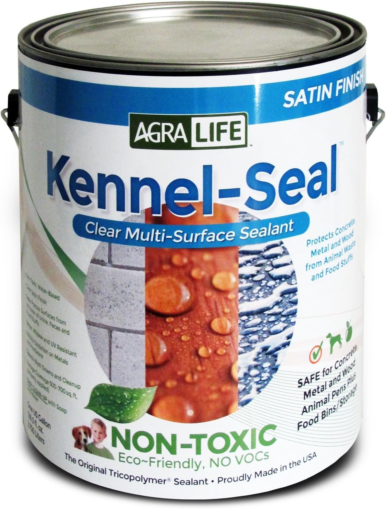 TriCoPolymer KS128 VOC Free Non Toxic Clear Satin Kennel-seal, 1 gallon by AgraLife