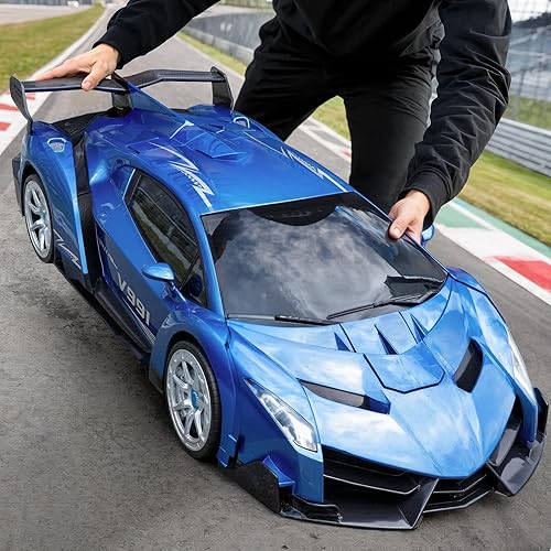 V991 Transform - Auto de control remoto a gran escala 110, 2 baterías recargables para 70 minutos, detección de gestos de 2.4 GHz, deformación con