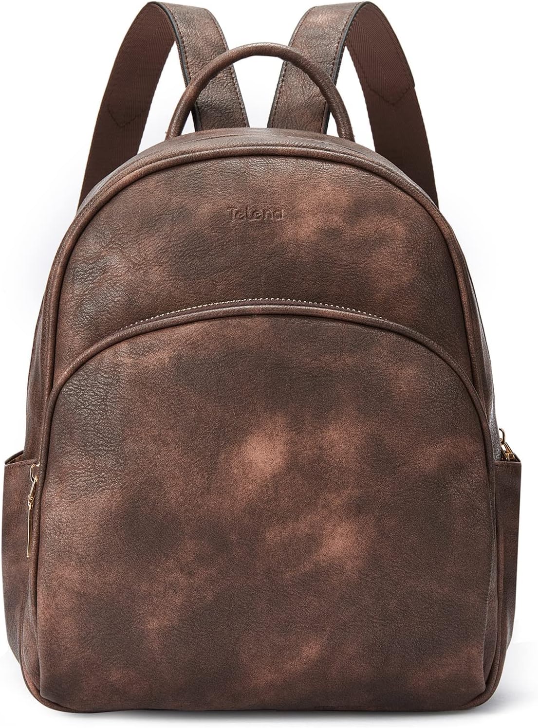 Telena Womens Backpack Purse Brown and Mini Leather Backpack Coffee