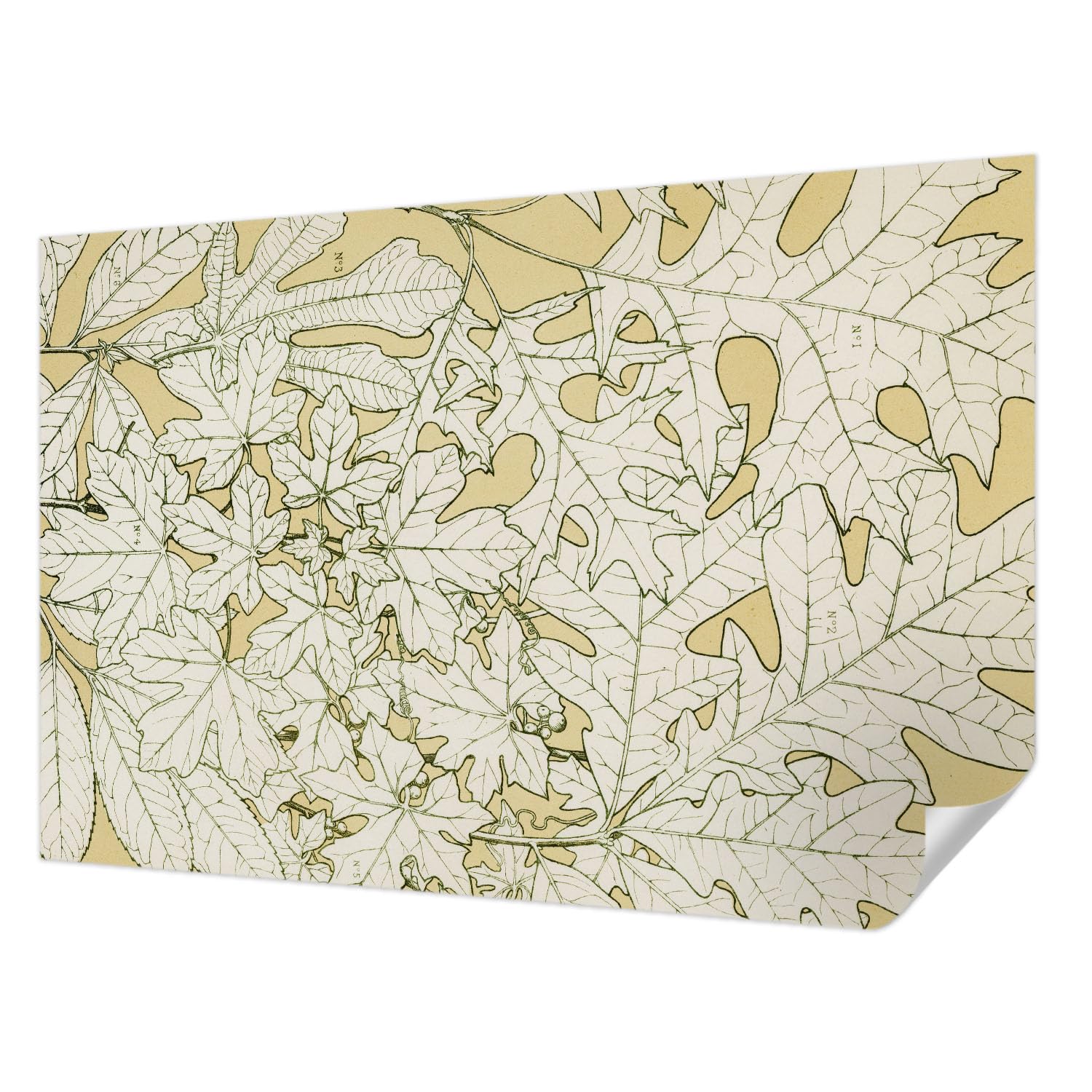 Décor mural adhésif moderne 104x70 cm feuilles d'arbre pour décoration intérieure de salon