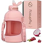 Hydracy 78 oz Water Bottle With Time Marker, 2 Liter Water Bottle With Straw, Half Gallon Gym Water Bottle With Strap, Reusable Water Bottles With Handle, Large Clear Water Bottles
