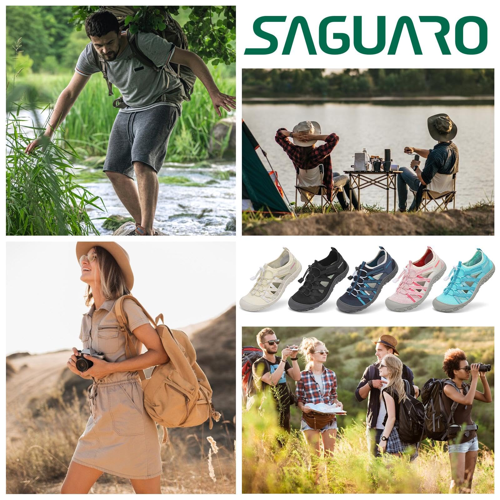 SAGUARO Sandales de Randonnée pour Femme Outdoor Sport Confortable Respirant Sandales de Trekking