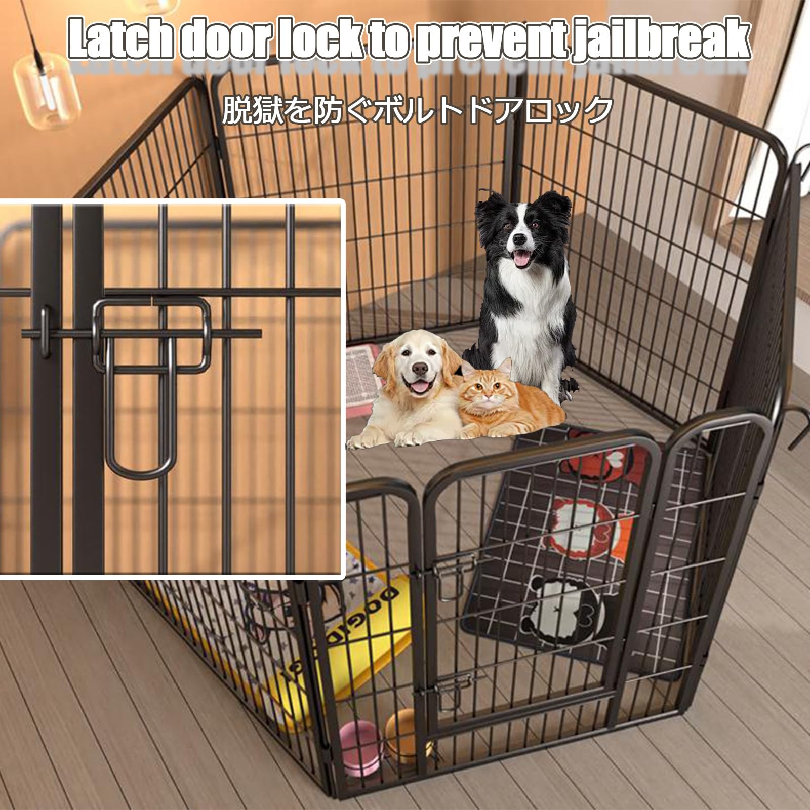 Recinto Per Piccoli Animali Box Per Cani Recinto Per Animali Domestici Con Porta Recinto Per Animali Gabbia Per Piccoli Animali Ampliabili Recinto Per Cani Da Interno(8-pack,80*100cm/31.5*39.