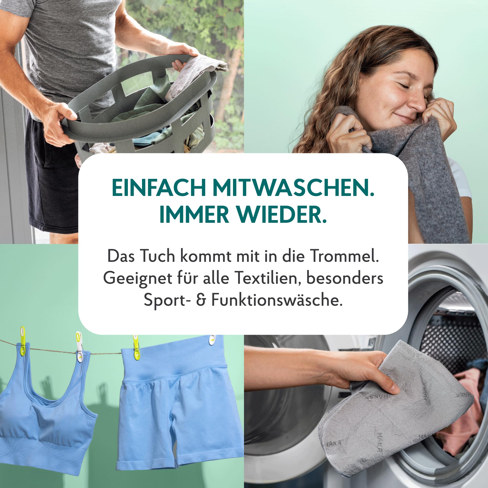 HAKA Hygiene Silbertuch, 1 Stück (150 Waschladungen), antibakteriell, für frische Wäsche, neutralisiert Gerüche, wirkt ab 20 °C, Allergiker geeignet, wiederverwendbar, für Waschmaschine