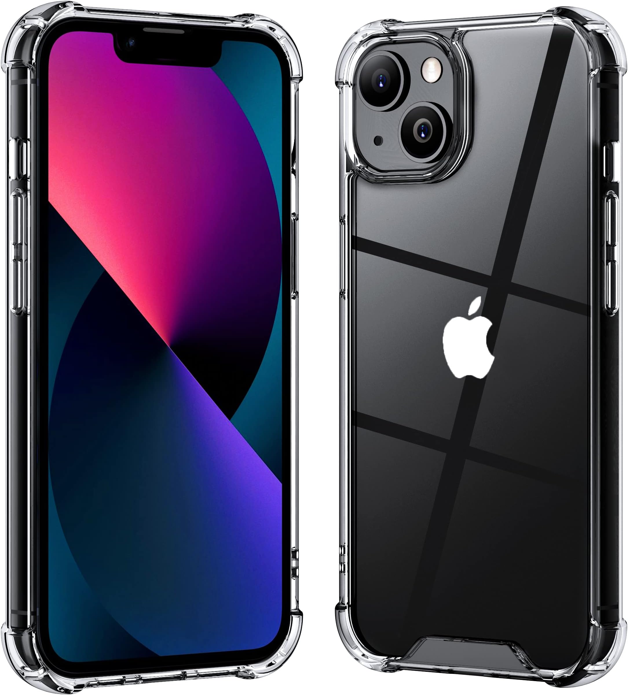 ROOCASE Plexis Clear Case for iPhone 13, 5.4 Inch, Slim Transparent Cover with TPU Bumper, Crystal Glass Clear, Acrylic Anti-Scratch Resistant, Shockproof