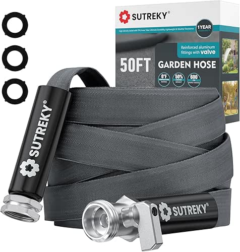 Garden Hose 50ft – Ultra-Light, Kink-Free, High-Pressure, Abrasion-Resistant, Durable, All-Weather,