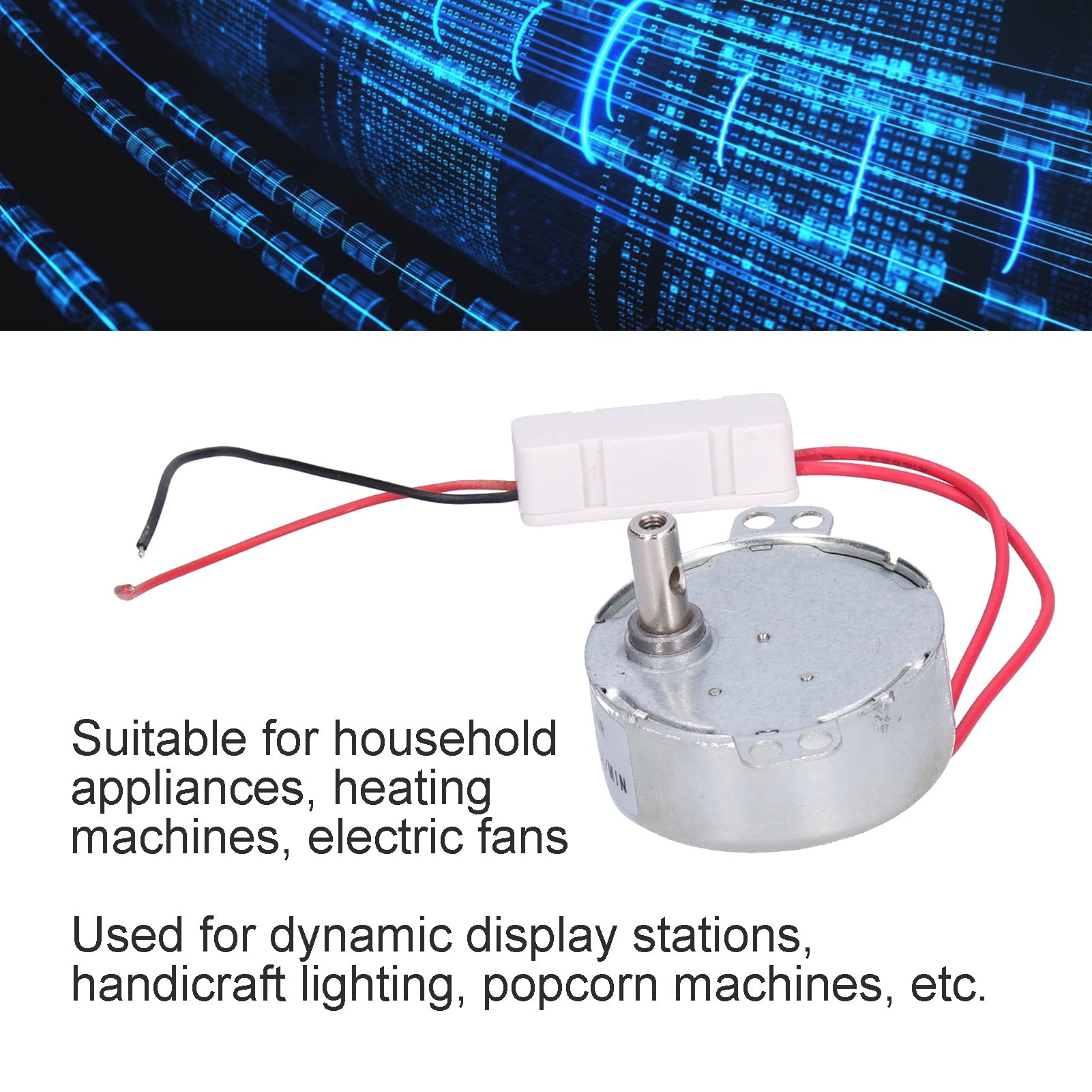 Mini motori CC, controllo della velocità del motore CC 4W 20 giri/min DIY basso rumore for elettrodomestici for espositori dinamici for illuminazione artigianale Accessori fai da te