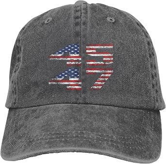 Trump Hats 45 47 Trump 2024 Hats Vintage Adjustable Baseball Cap Cotton MAGA Hat Deep Heather