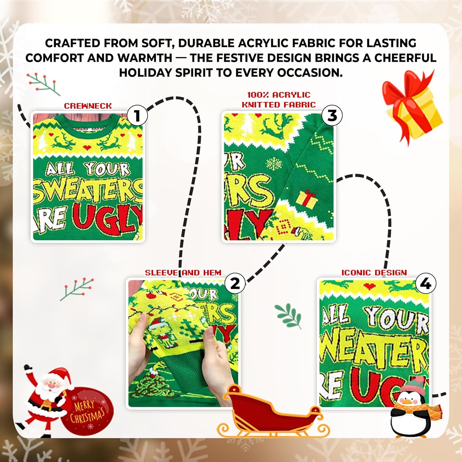 All Your Sweaters are Christmas Ugly Sweaters - Funny Knitted Movie Christmas Sweater – Xmas Ugly Sweater - Image 5