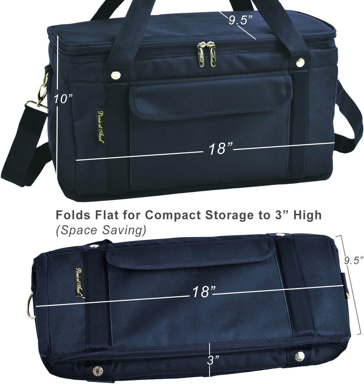 Picnic at Ascot 42 Can Capacity Semi Rigid Collapsible Leakproof Cooler- Designed & Quality Approved in the USA