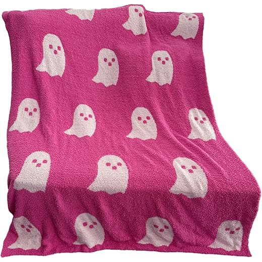 Ghosts Design Blanket Pink 127cmx152cm
