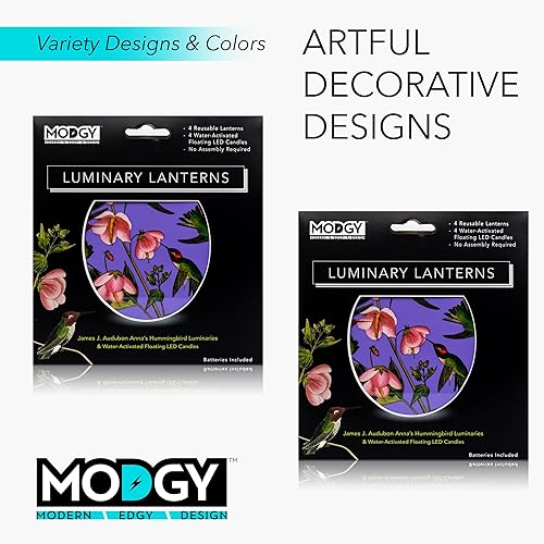 Miniatura 5 de MODGY Farol LED luminoso portavelas decorativo para interiores y exteriores, lámparas de vela de plástico para mesa de boda, porche, velas flotantes