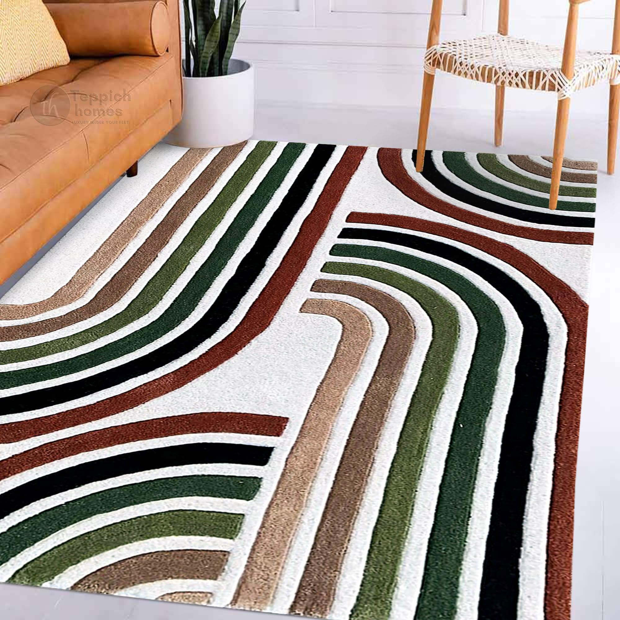 heritage modern rug carpet - 120×180cm Well Woven Isometry Blue & Grey Modern Geometric Triangle