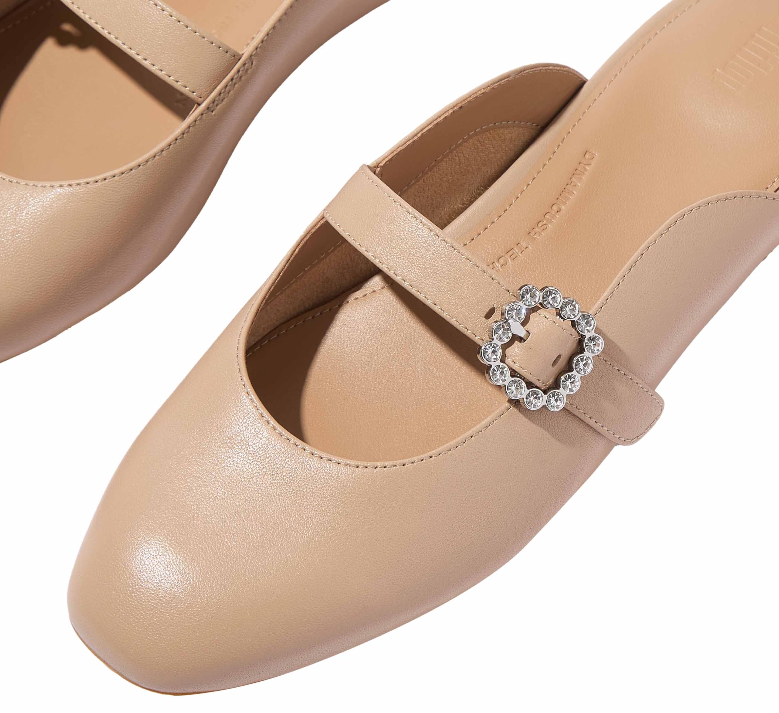 Fitflop Women's Delicato Crystal-Buckle Mary-Jane Mules Flat