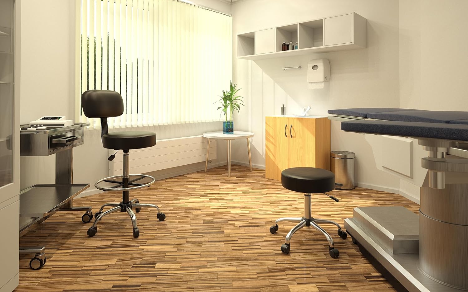 Boss Office Products Be Well Medical Spa Drafting Stool with Back, Black - Image 5