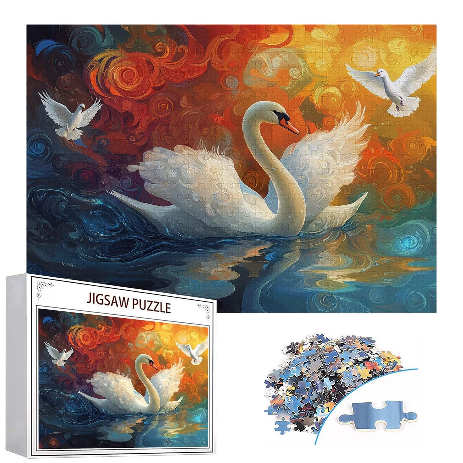 Puzzle 3000 elementów łabędź puzzle dla dorosłych ptak 122 x 81 cm Unikalne rzemiosło klasyczne 3D drewniane układanka do rodzinnych gier aktywnych, układanka do samodzielnego wykonania nawet do
