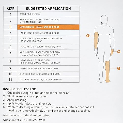 Vista 33 de McKesson Red de retención elástica tubular, no estéril, mano, brazo, pierna, pie, tamaño 2, 7 1/2 pulgadas x 25 yardas, 1 unidad, 1 paquete