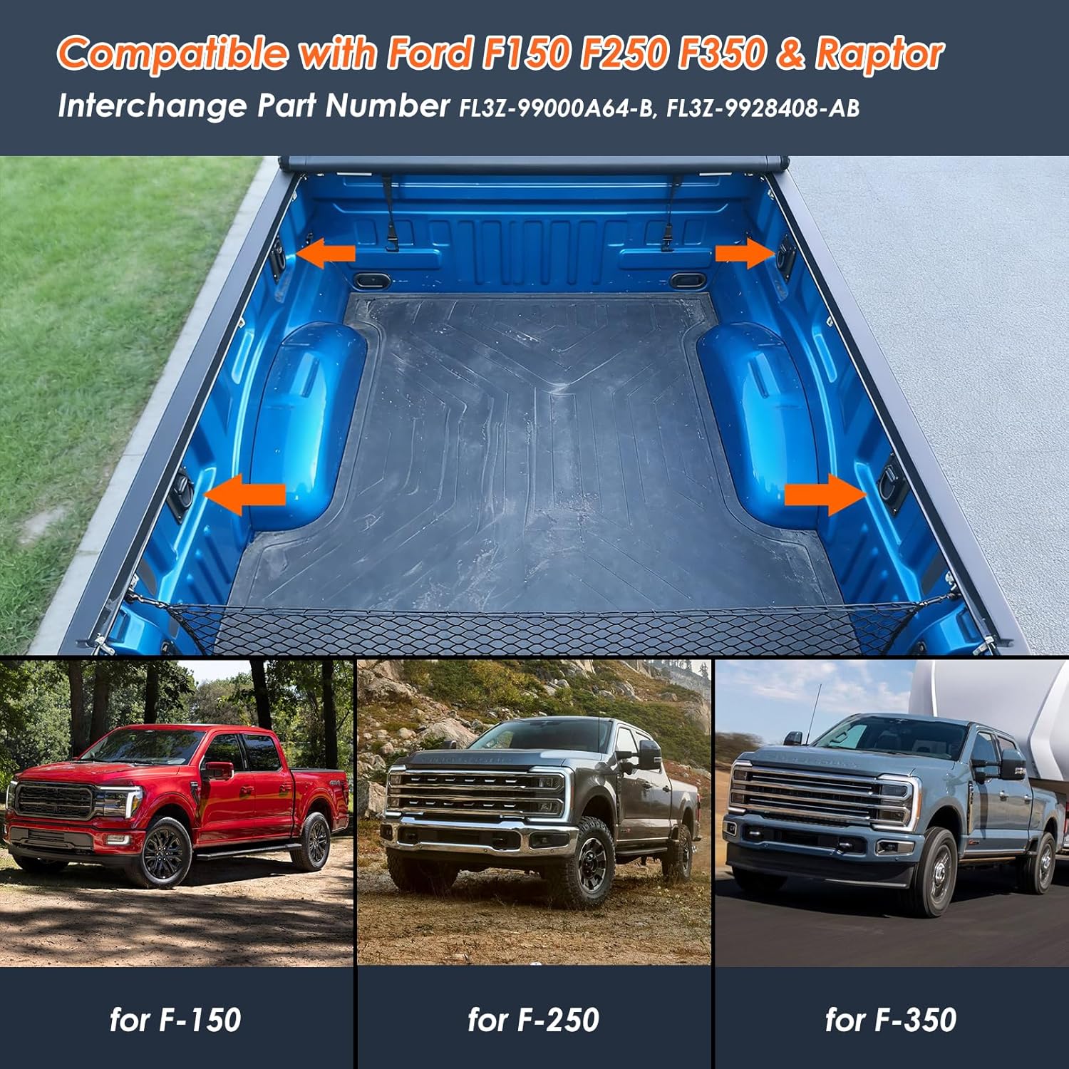 4Pcs Heavy Duty Truck Bed Tie Down Anchor with D Ring fit for 2015-2025 2026 F150 F250 F350 and Raptor Models Replace OE# FL3Z-99000A64-B&FL3Z-9928408-AB - Image 8