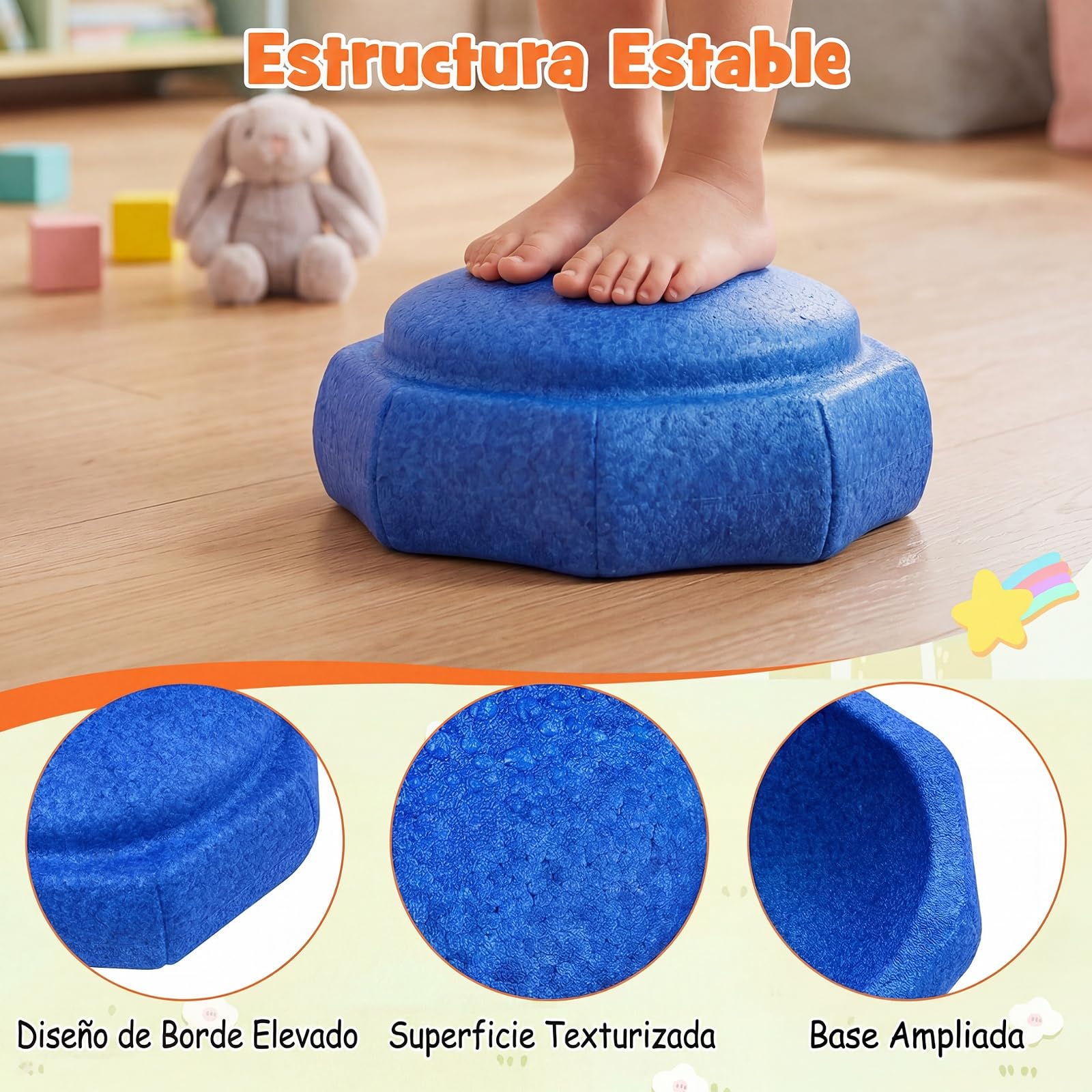 COSTWAY 6 Piedras de Equilibrio para Niños, Juguetes Sensoriales Apilables | que Fomenta el Equilibrio, Motricidad, Coordinación, Juego de Psicomotricidad Infantil para Interior y Exterior