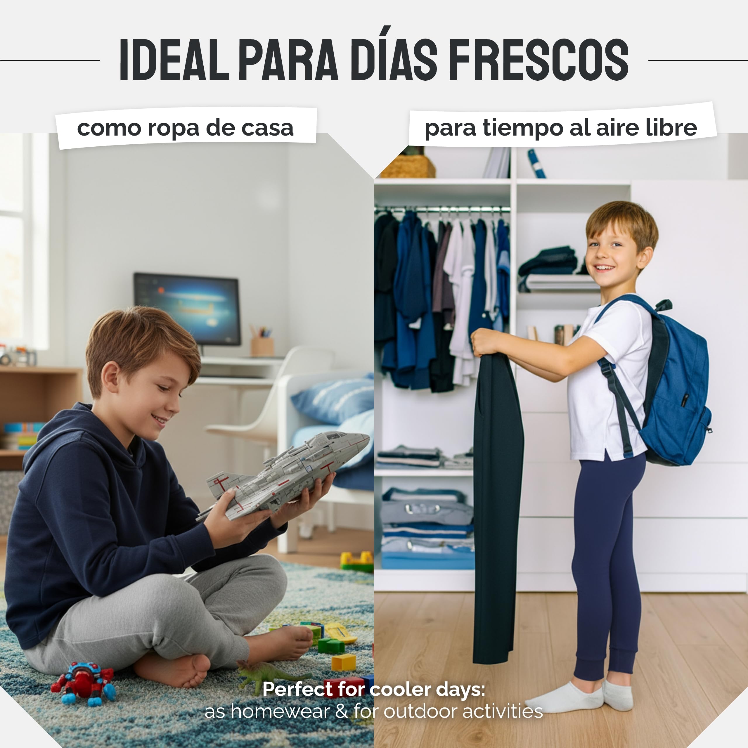 Ladeheid Calzoncillos Niño Largos Algodón - Ropa Termica Interior para Invierno - Pantalones Térmicos Niños Cálidos y Transpirables, Ideal para Frío y Uso Diario LA40-248