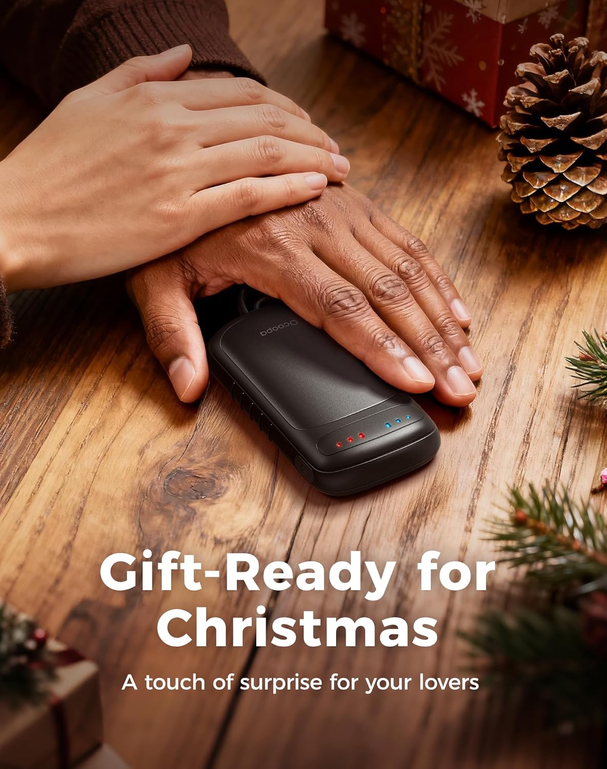 OCOOPA Dual-Sided Hand Warmers Rechargeable 2 Pack, Stocking Stuffers for Men Women Teens Boys Girls, White Elephant Gifts for Adults, Gifts for Men Wp, Heated Gloves Must Have, Hunting Essentials - Image 6