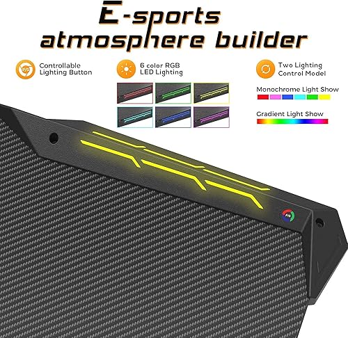 Miniatura 6 de DESIGNA Escritorio para juegos de 44 pulgadas con luces LED, escritorio de juegos en forma de X, mesa de computadora para oficina en casa, mesa de