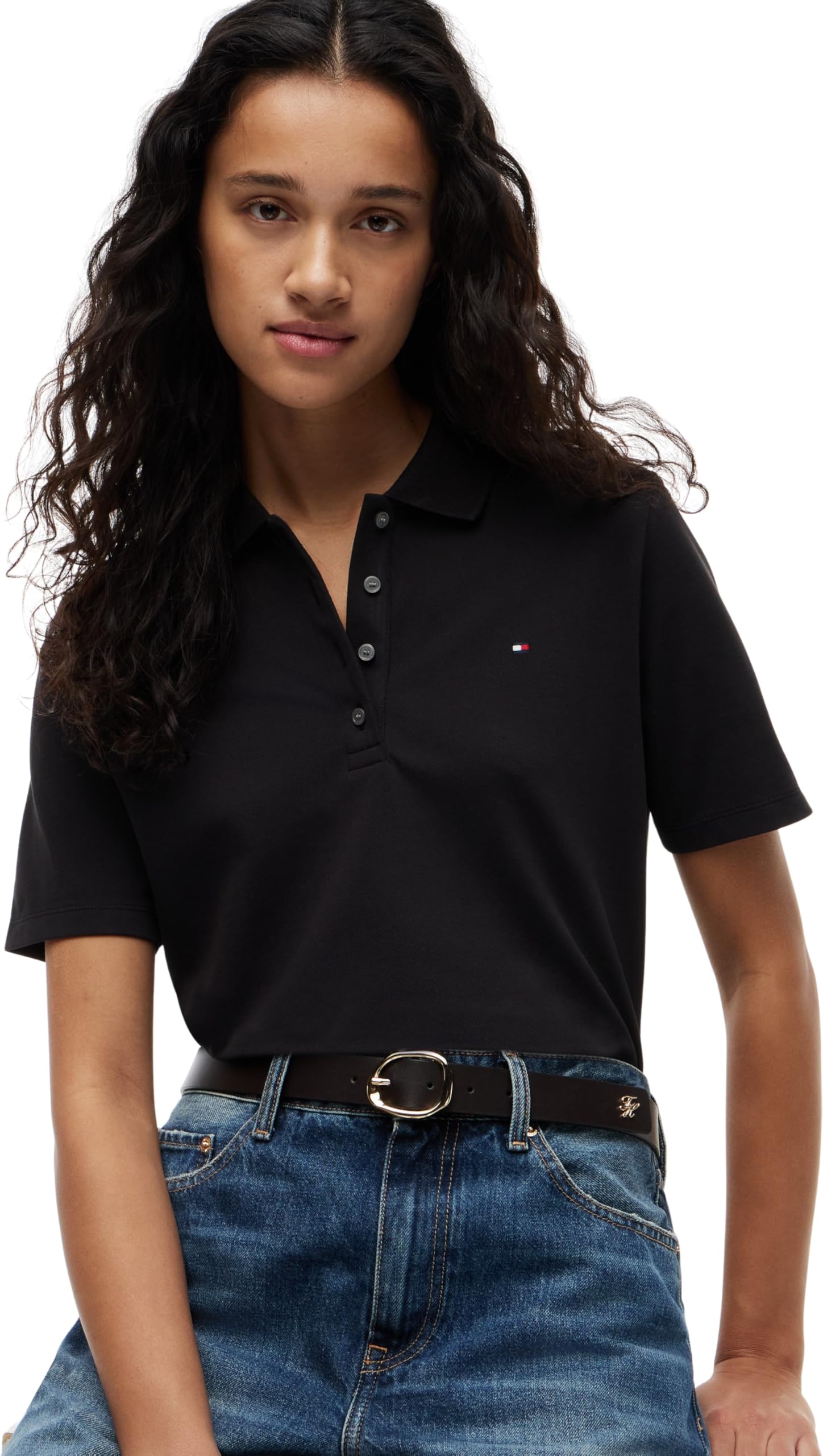 Tommy Hilfiger Donna Maglietta Polo Maniche Corte 1985 Pique Regular Fit