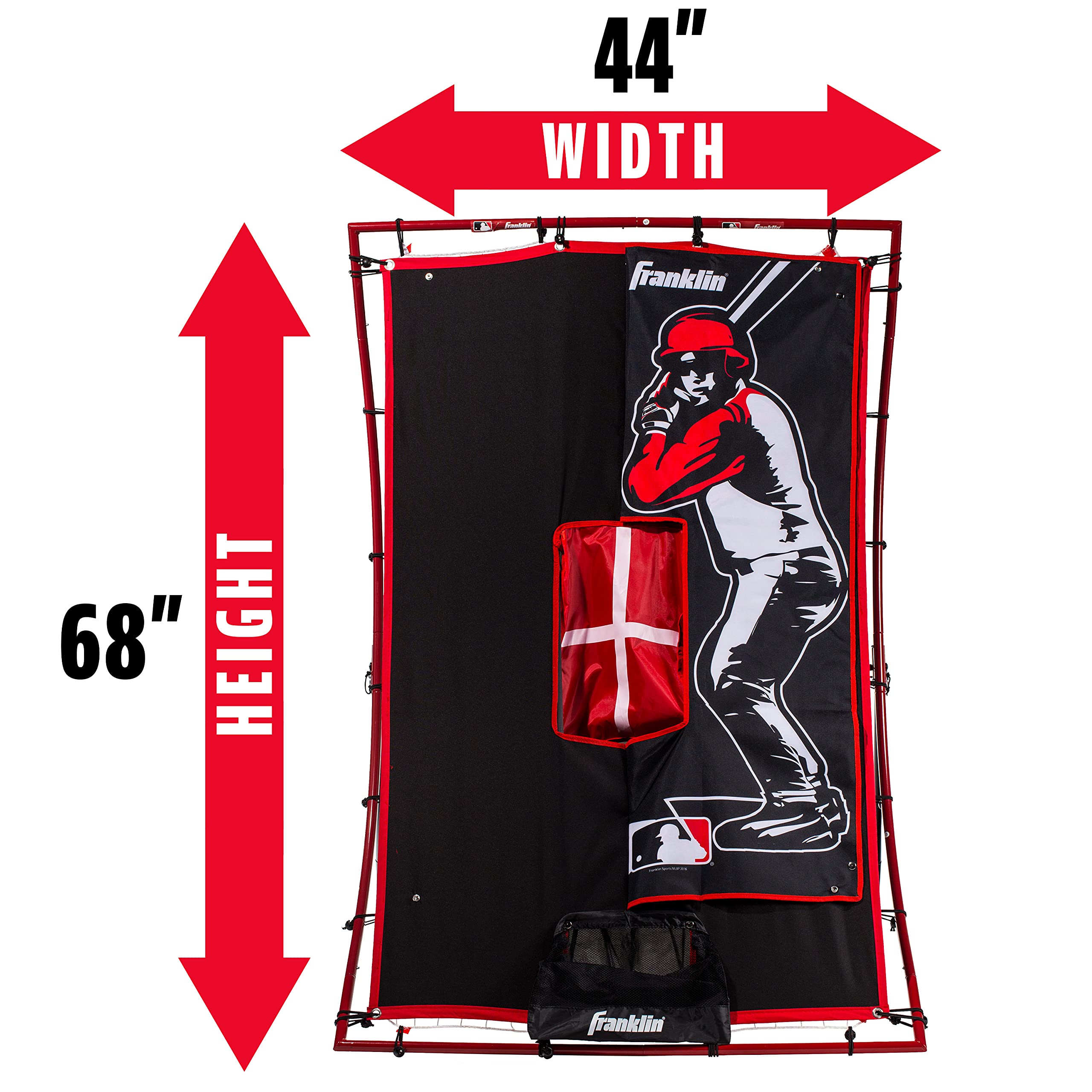 Franklin Sports MLB - Entrenador de Retorno 2 en 1 Switch-Hitter Flyback, 68 x 44 Pulgadas